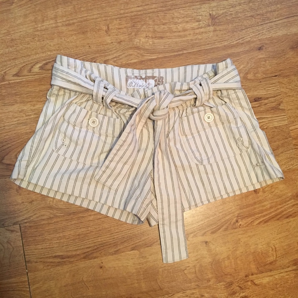 O’Neill striped short shorts with a tie belt